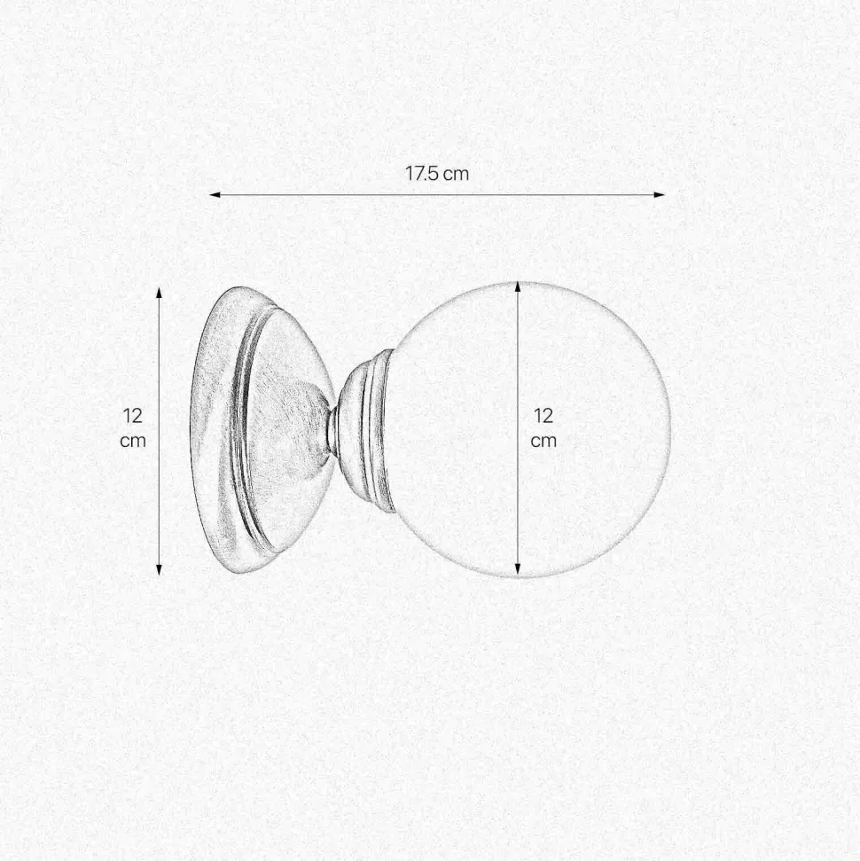 Badezimmerleuchte Wand Ø 12 cm Kugelschirm Glas Messing E14