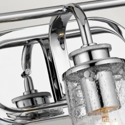 Badlampe Wand IP44 60,3 cm breit 3-flammig Chrom Glasschirm