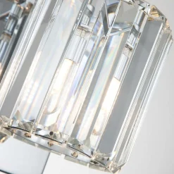 Badleuchte LED G9 Kristall IP44 in Chrom B: 12 cm klein