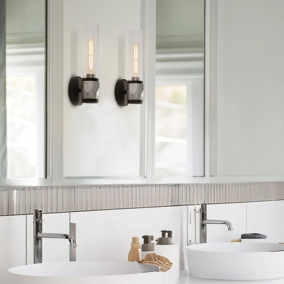 Badleuchte Metall Glas E27 IP44 H: 34,6 cm Modern GRETA