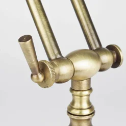 Banker Tischlampe aus Echt-Messing in Bronze