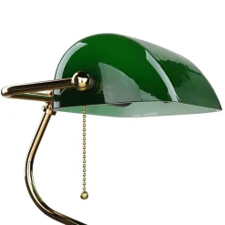 Banker Tischlampe Gold 24K aus Echt-Messing