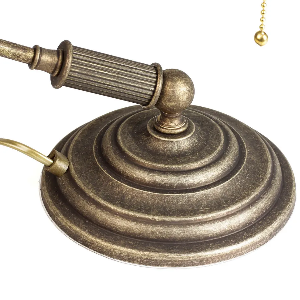 Bankerlampe Grün aus Messing in Bronze Rustikal