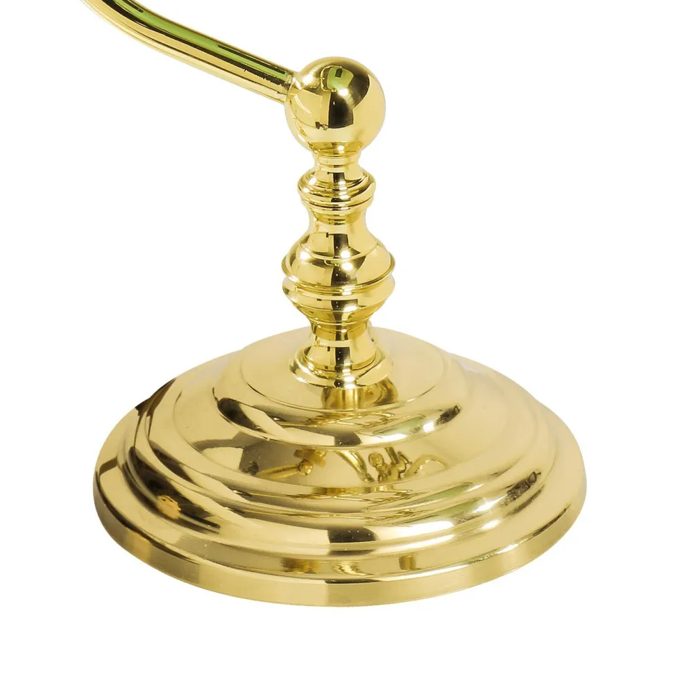 Bankerlampe Grün Messing massiv Glas 29 cm hoch schwenkbar