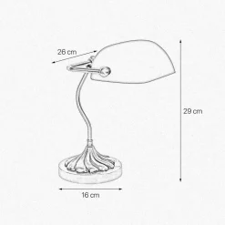 Bankerlampe in Bronze hell Grün E27 29 cm Glas Messing