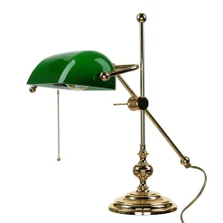 Bankerlampe Vergoldet 24 Karat aus Echt-Messing