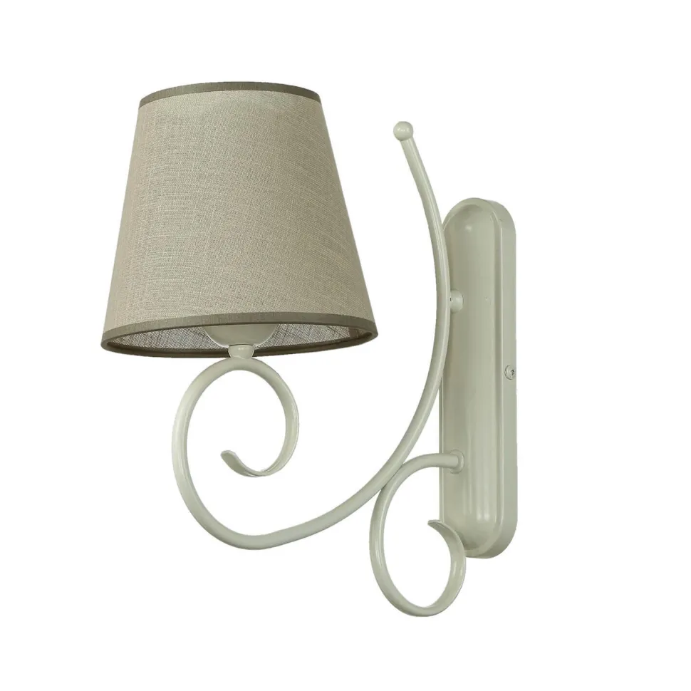 Beige Wandlampe Stoff Landhaus ABUELA Leuchte