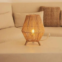 Beistelllampe Dreibein Rattan H: 32,5 cm E27 YILAN