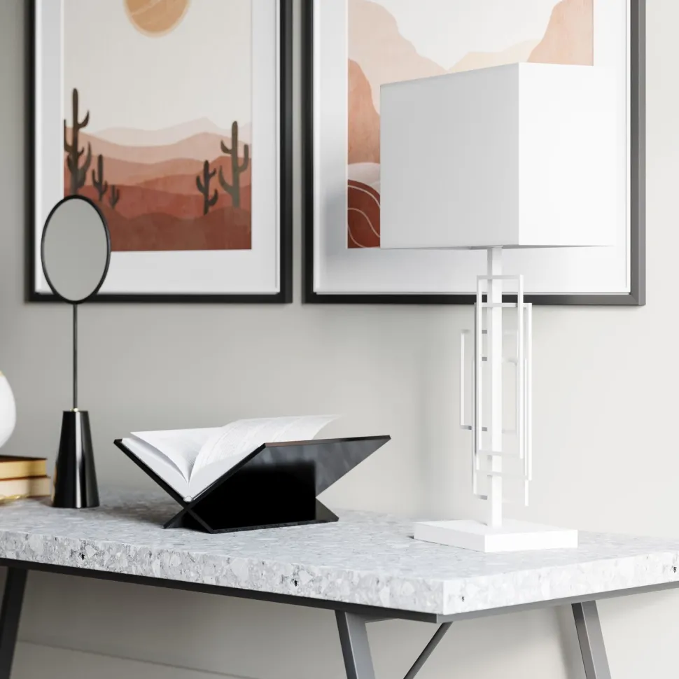 Beistelllampe Weiß 52 cm Stoff Metall E27 Kabelschalter