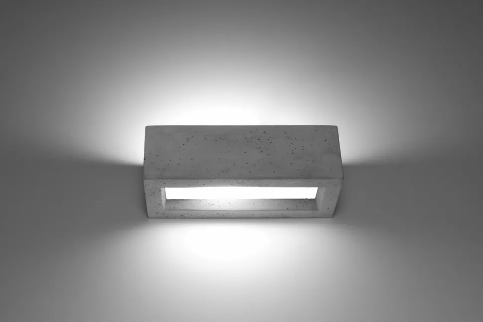 Beton Wandleuchte Up Down 30 cm eckig E27 Grau