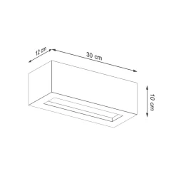 Beton Wandleuchte Up Down 30 cm eckig E27 Grau