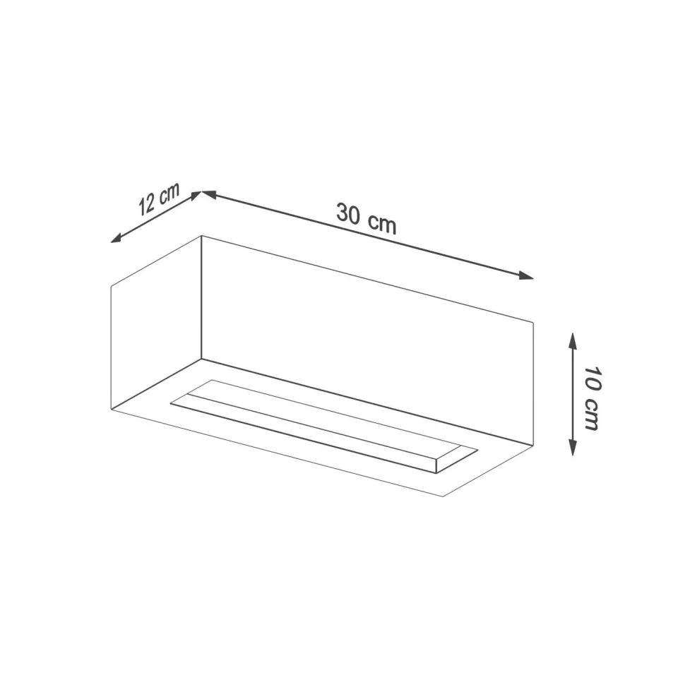Beton Wandleuchte Up Down 30 cm eckig E27 Grau