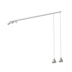 Bewegliche Pendelleuchte Metall Seidengrau GU10 160 cm