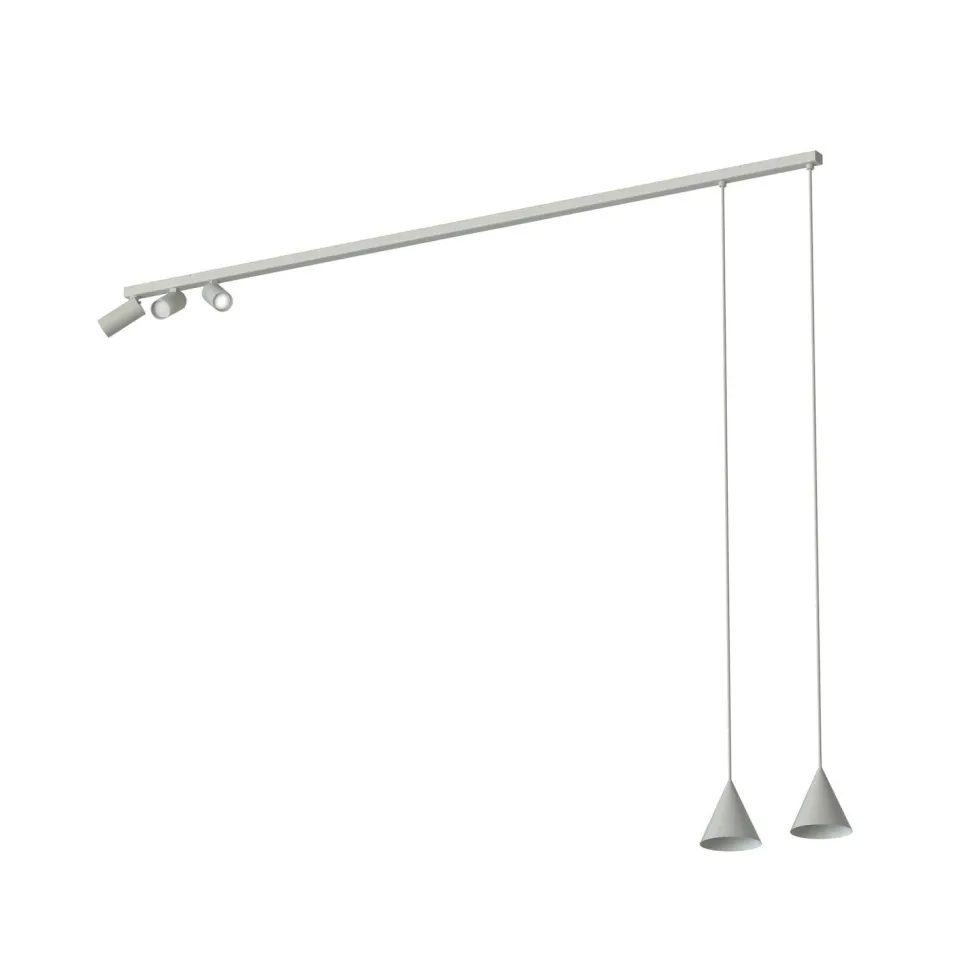 Bewegliche Pendelleuchte Metall Seidengrau GU10 160 cm