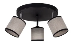 Beweglicher Deckenspot blendarm Stoff Schwarz Beige E14