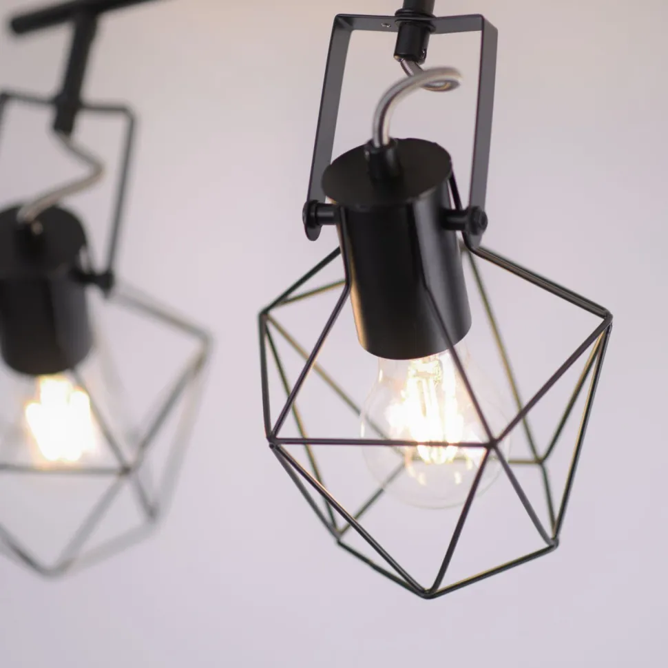 Beweglicher Deckenspot Holz Metall 110 cm E27 Vintage