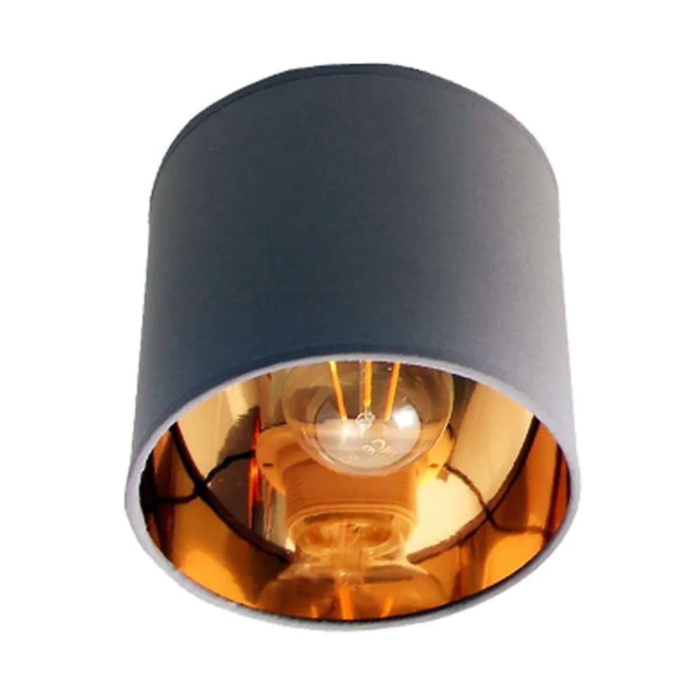 Beweglicher Deckenstrahler Stoff E27 70 cm in Grau Gold