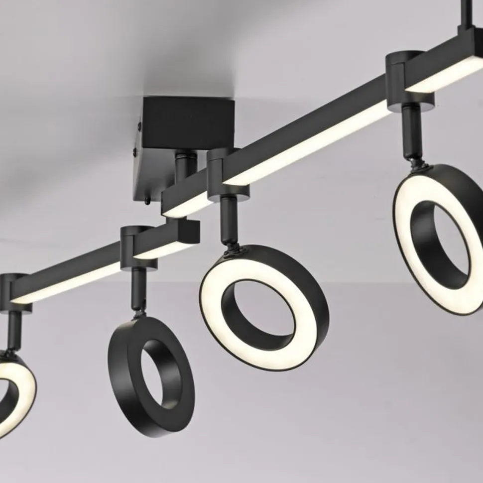 Beweglicher LED Deckenspot Schwarz RGB 114,5 cm dimmbar