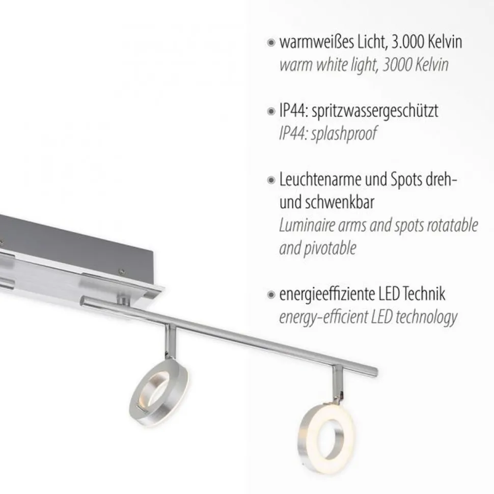 Beweglicher LED Deckenstrahler in Aluminium IP44 94 cm