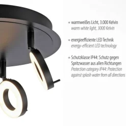 Beweglicher LED Deckenstrahler Anthrazit IP44 Ø33,5 cm