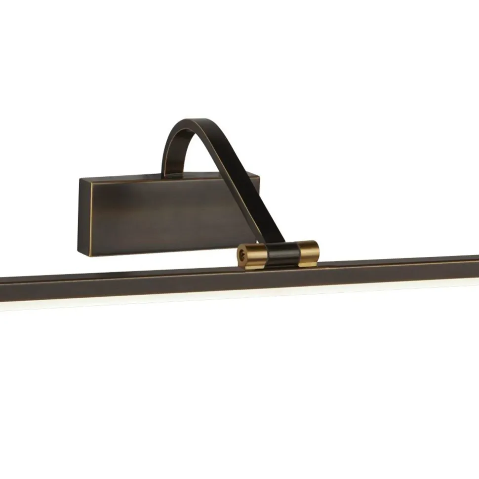 Bilderleuchte LED in Schwarz-Gold Antik 3000 K B: 70 cm lang