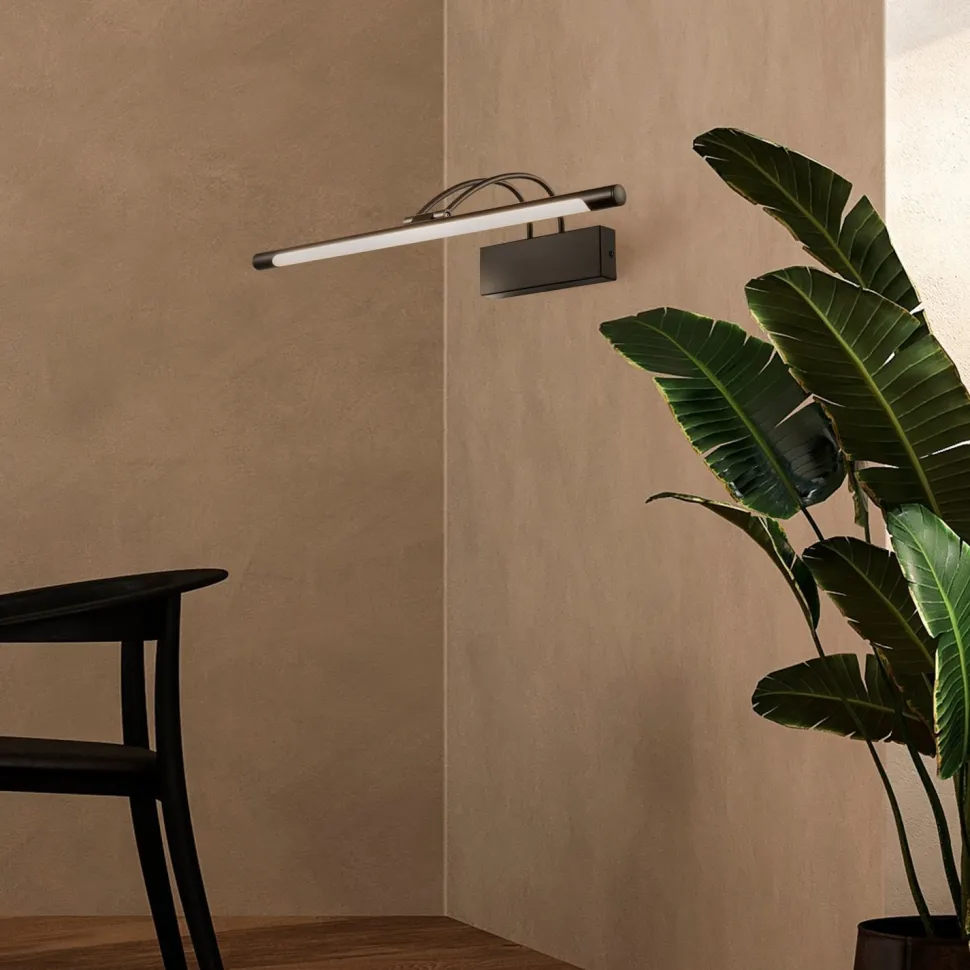 Bilderleuchte LED Metall 55 cm breit Schwarz länglich