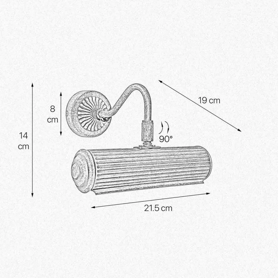 Bilderleuchte Messing B: 21,5 cm schwenkbar in Bronze E14