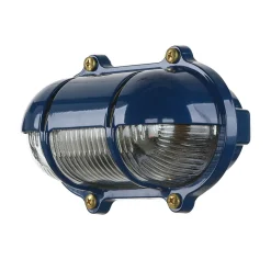 Blaue Außen Wandlampe aus Echt-Messing SKIATHOS