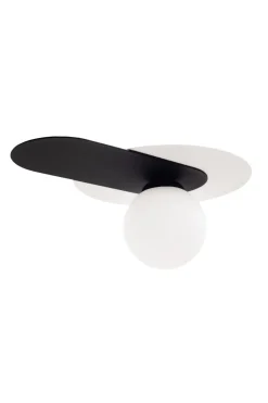 Blendarme Deckenlampe Glaskugel Schwarz Weiß E27 35 cm