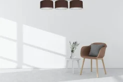 Blendarme Deckenlampe Stoff Schwarz Braun E27 L:100 cm