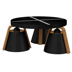 Blendarme Deckenlampe Stoff Holz Metall B:48 cm E27