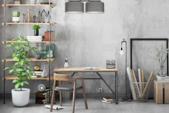 Blendarme Deckenlampe Stoff Schwarz Graphit E27 L:70 cm