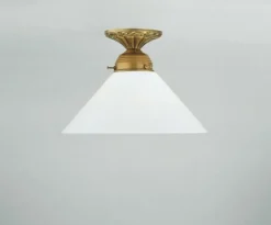 Blendarme Deckenleuchte Berliner Messing Glas B:25 cm