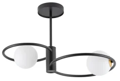 Blendarme Deckenleuchte Glas Schwarz Weiß G9 L:55 cm