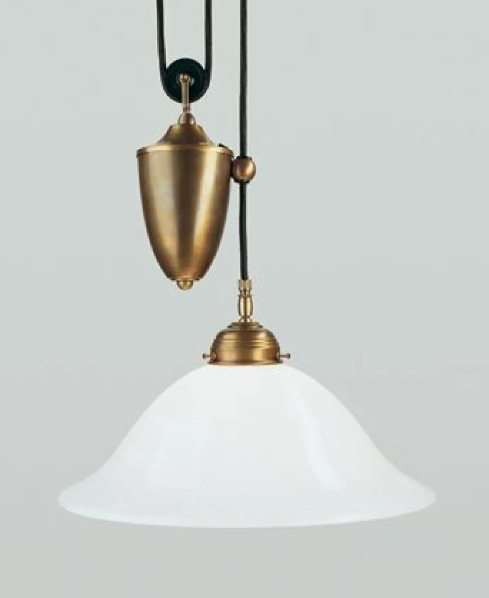 Blendarme Hängelampe Berliner Messing Glas E27 B:35 cm