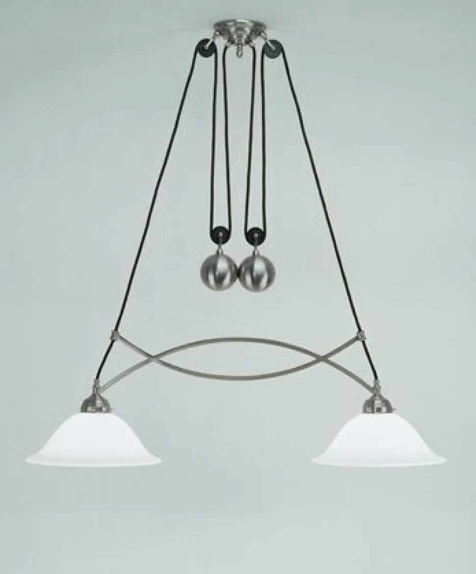 Blendarme Hängelampe Messing Glas 92 cm E27 in Nickel