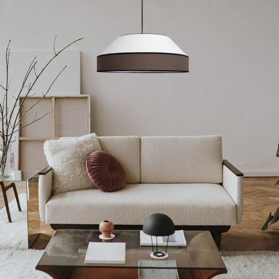 Blendarme Hängelampe Stoff Schwarz Weiß E27 Ø45 cm