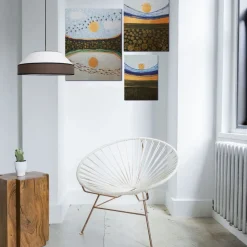 Blendarme Hängelampe Stoff Schwarz Weiß E27 Ø45 cm