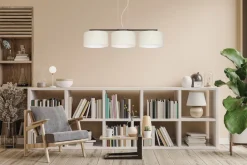 Blendarme Hängelampe Stoff Schwarz Ecru E27 L:100 cm