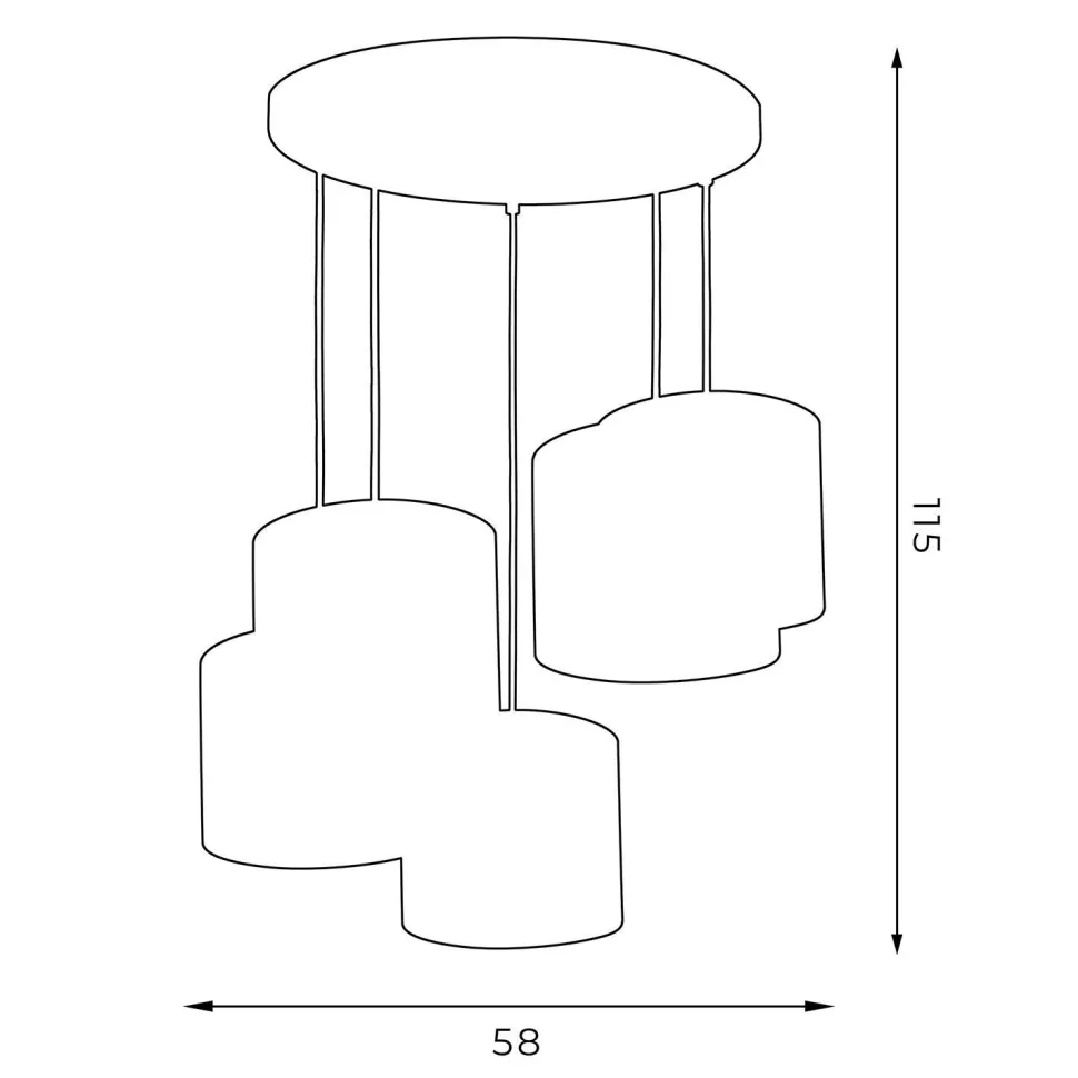 Blendarme Hängelampe Weiß Gold Stoff Metall B:58 cm