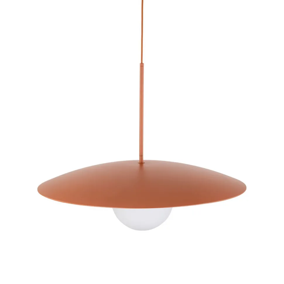 Blendarme Hängelampe Ziegelrot Metall Glas E27 Ø65 cm