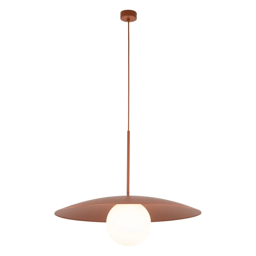 Blendarme Hängelampe Ziegelrot Metall Glas E27 Ø65 cm