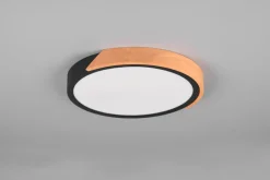 Blendarme LED Deckenlampe Holz rund Ø31,5 cm Schwarz