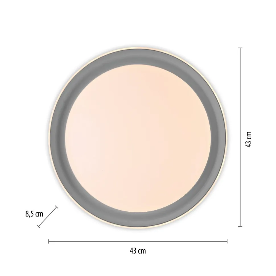 Blendarme LED Deckenlampe Grau Ø43 cm 2630 lm dimmbar