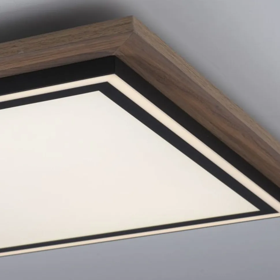 Blendarme LED Deckenleuchte dimmbar Holz B:53,4 cm 44 W