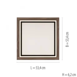 Blendarme LED Deckenleuchte dimmbar Holz B:53,4 cm 44 W