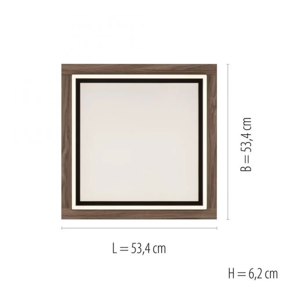 Blendarme LED Deckenleuchte dimmbar Holz B:53,4 cm 44 W