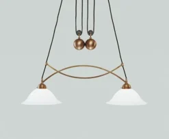 Blendarme Pendelleuchte Berliner Messing Glas E27 92 cm