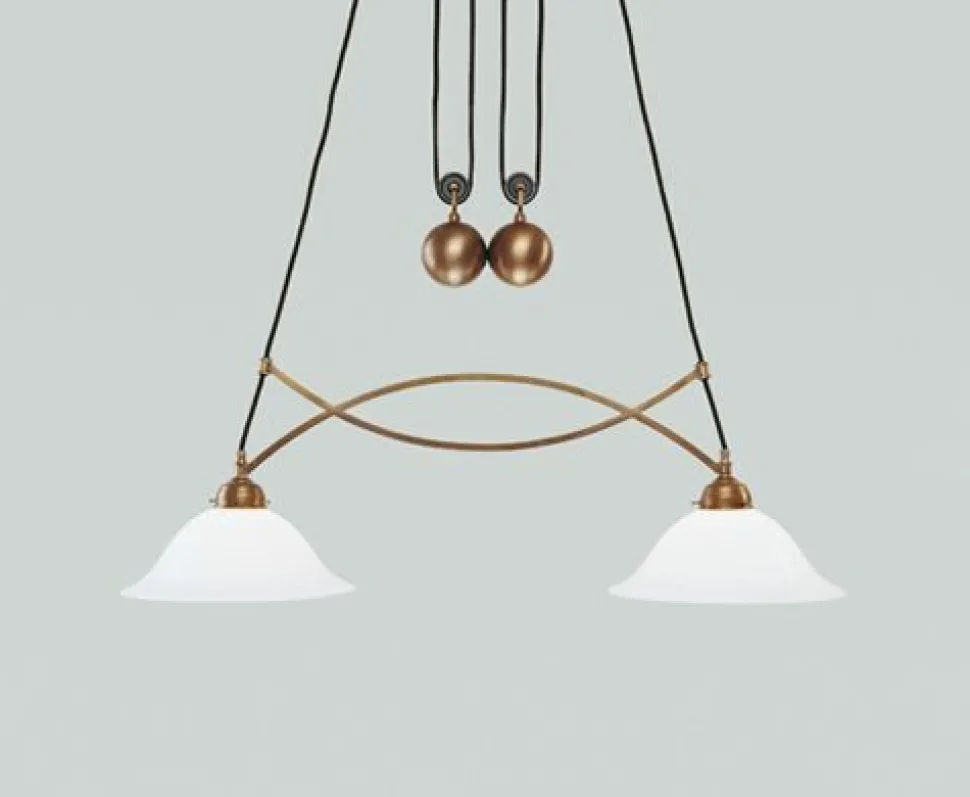 Blendarme Pendelleuchte Berliner Messing Glas E27 92 cm