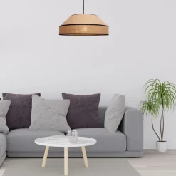 Blendarme Pendelleuchte Jute Natur E27 Ø45 cm wohnlich